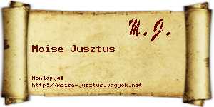 Moise Jusztus névjegykártya